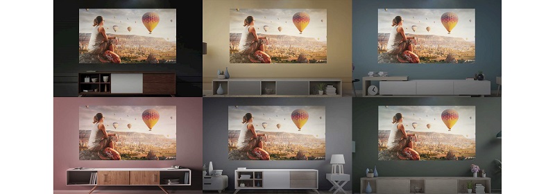 máy chiếu uhd35+ điều chỉnh màu tường