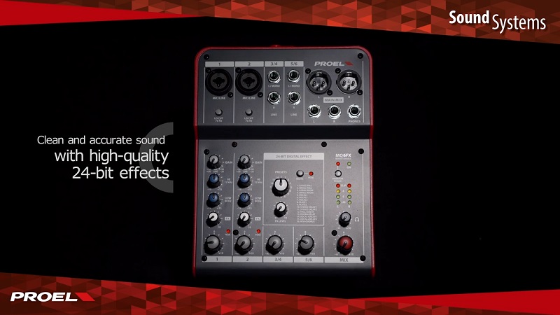 mixer analog proel mq16usb tích hợp đầy đủ tính năng