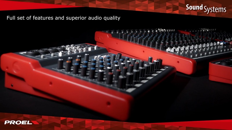 mixer analog proel mq16usb với thiết kế nhỏ gọn và bền bỉ