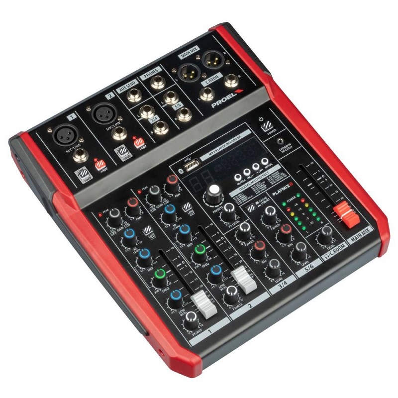 mixer analog proel playmix6 sở hữu thiết kế nhỏ gọn ấn tượng