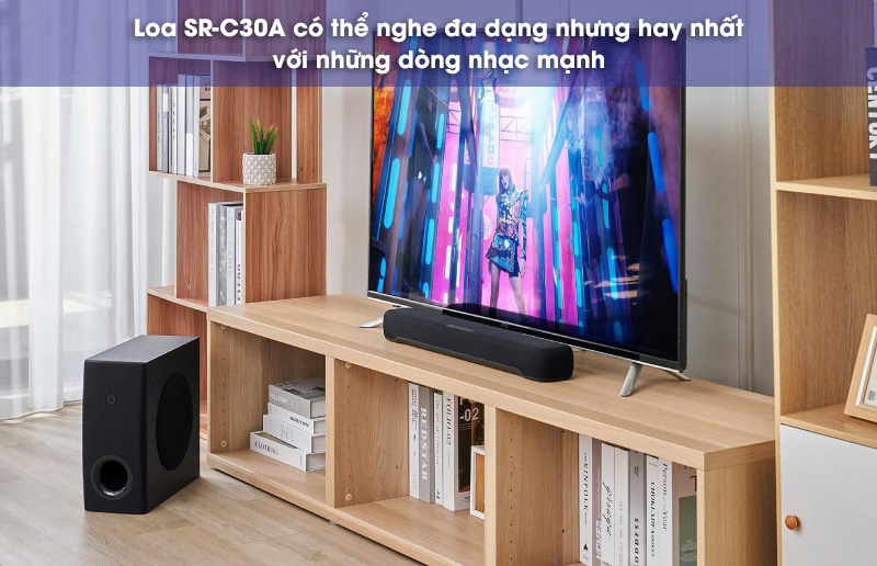 nghe nhạc với loa thanh sr-c30a