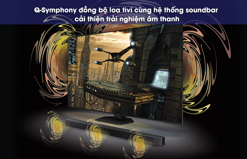 q symphony trên loa q630b đồng bộ soundbar với loa tivi