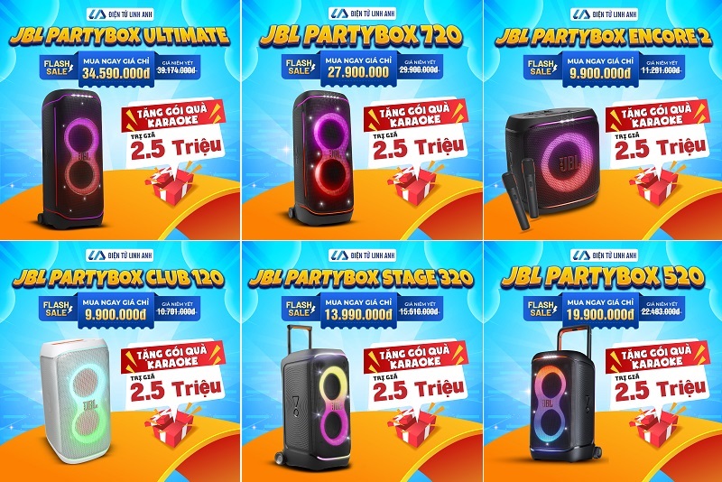 sale loa partybox kèm quà