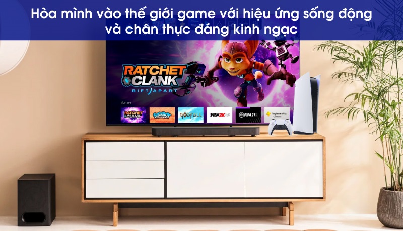 soundbar ht-s60 trải nghiệm chơi game mượt mà