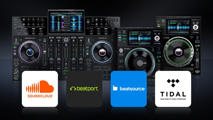 Bàn DJ Denon truy cập  đa dạng các phần mềm phát nhạc: SoundCloud Go, Beatport, Beatsource, TIDAL,...