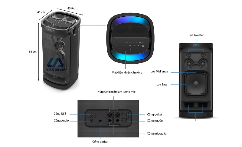 Loa Sony SRS-XV900 thông số kỹ thuật