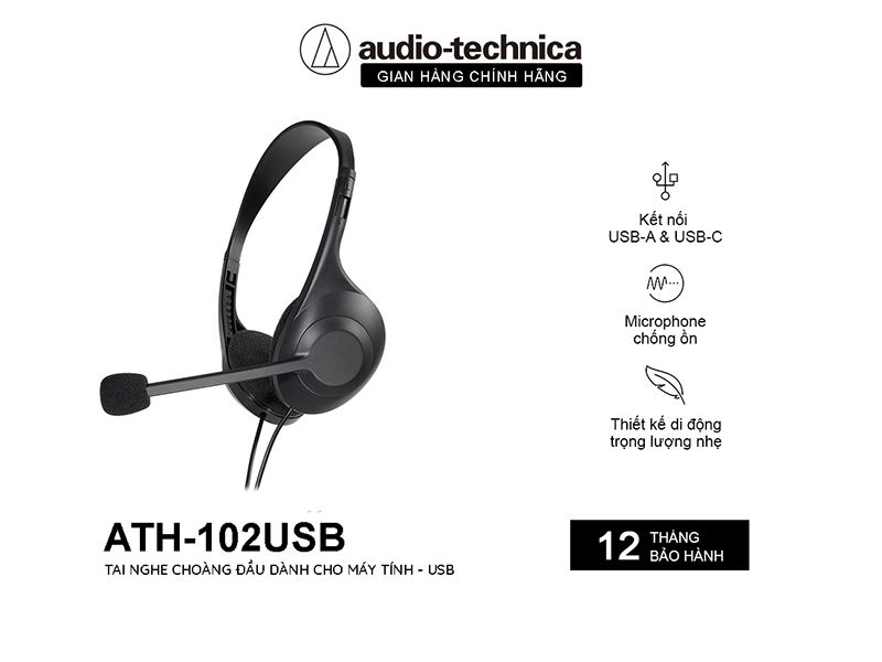 Tai nghe có micro Audio Technica ATH-102 USB