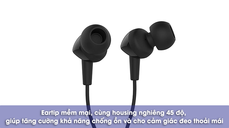 thiết kế eartip thoải mái chống ồn