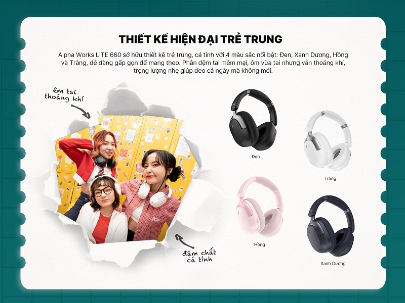 thiết kế tai nghe aw lite 660