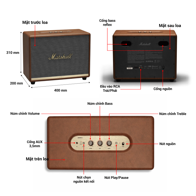 thông số kỹ thuật của marshall woburn 2