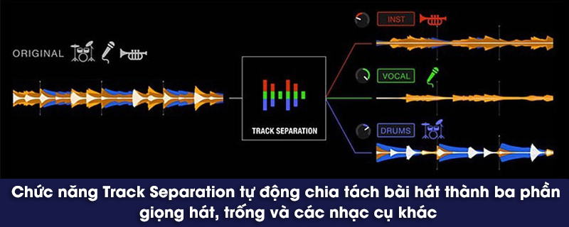 track separation tự động chia tách bài hát trên bàn pioneer ddj flx10