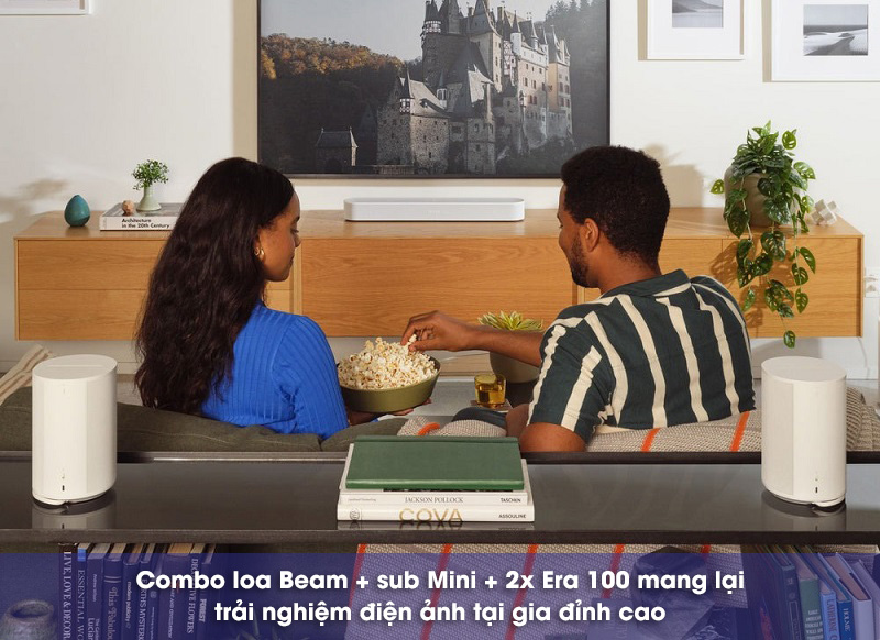 trải nghiệm xem phim với combo beam + sub mini + 2x era 100