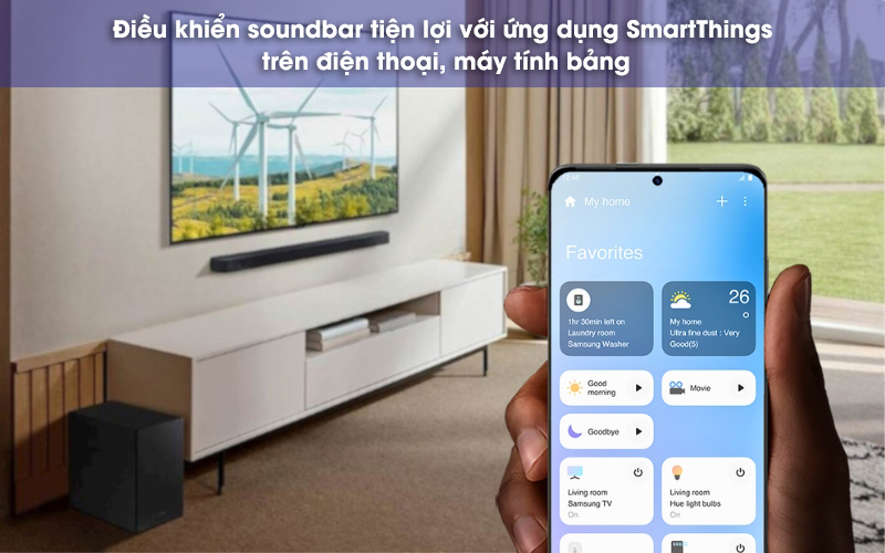 ứng dụng smartthings app tren loa hw q90r