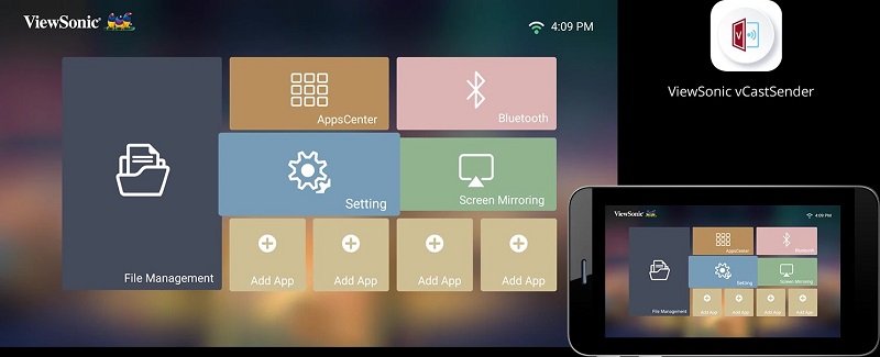 máy chiếu viewsonic m2w với ứng dụng độc quyền