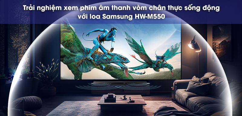 xem phim âm thanh vòm với loa samsung hw m550