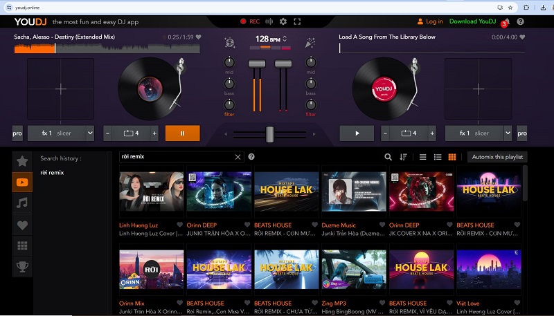 youdj lấy nhạc từ youtube