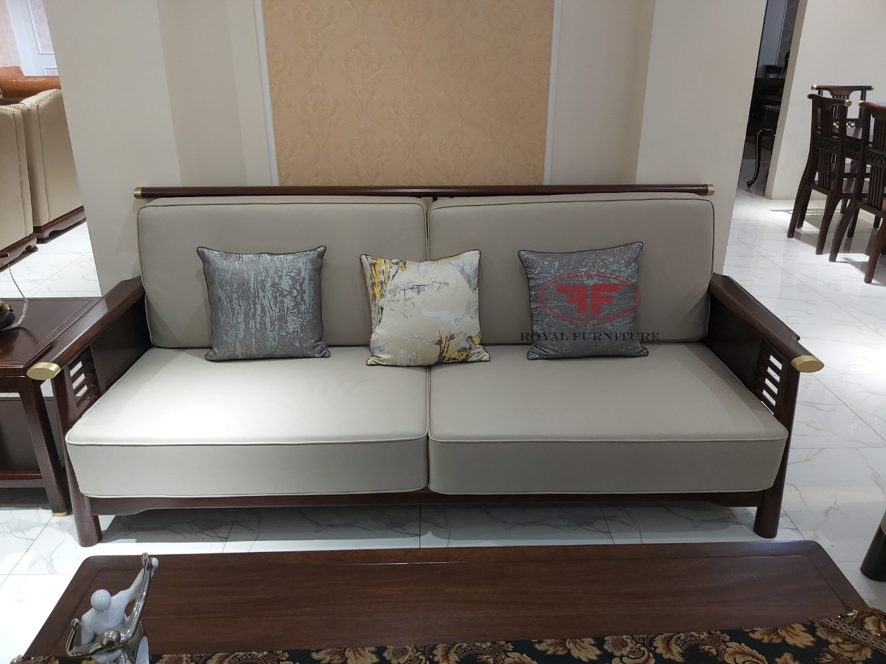 Sofa phòng khách indochine gỗ tự nhiên 9801