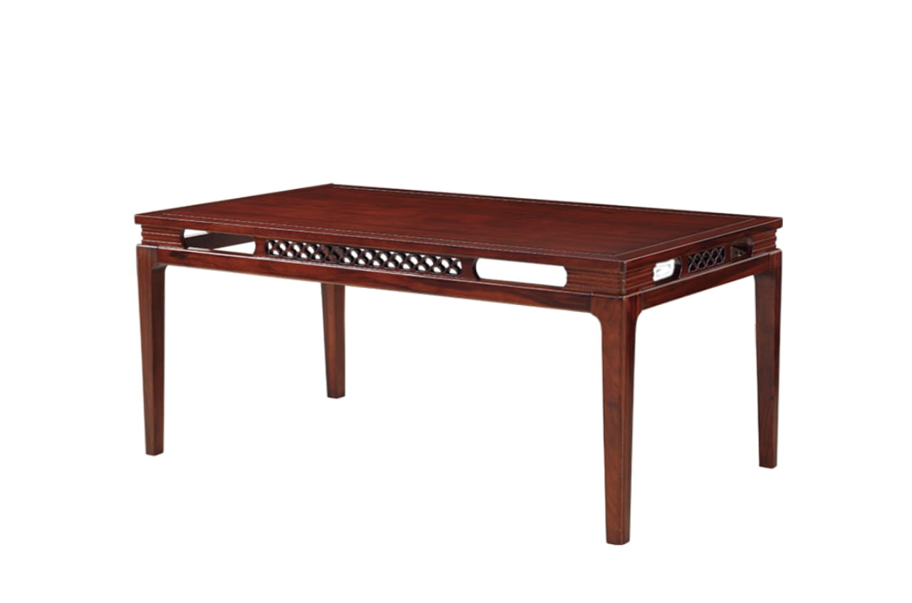 Bàn ăn mặt gỗ indochine kích thước 1m6 bề mặt sơn mịn, bóng A03