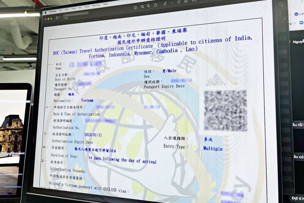 Đài Loan cấp lại visa Quan Hồng cho khách Việt 2