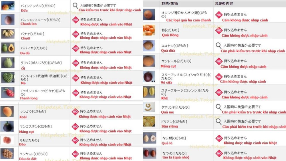 Lưu ý những đồ bị cấm khi mang sang Nhật Bản 2