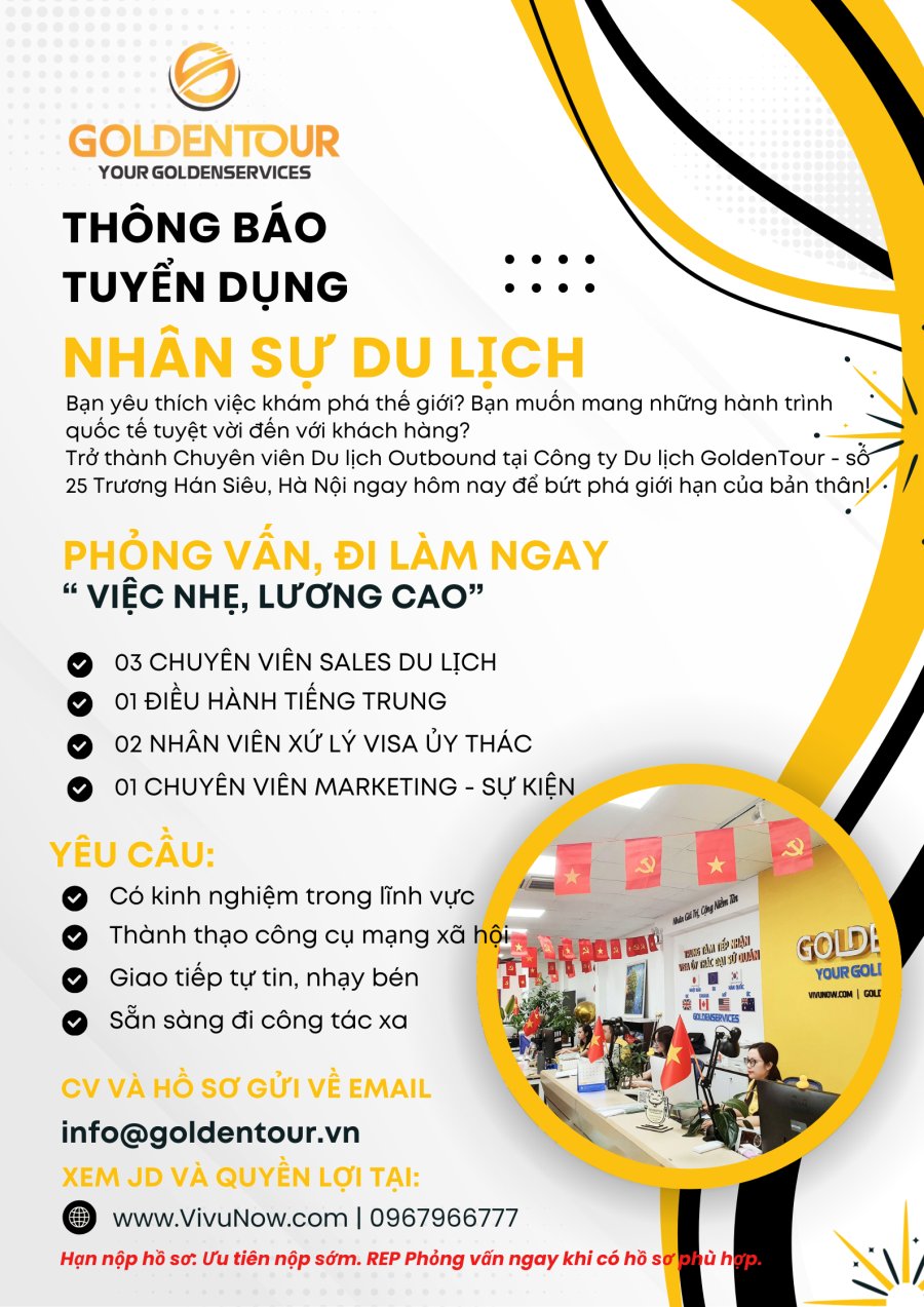 Tuyển dụng Marketing du lịch GoldenTour