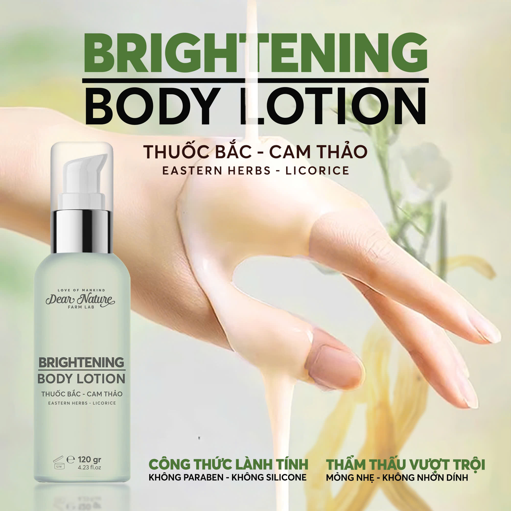 Cải tiến bao bì của Brightening Body Lotion từ dạng hũ sang chai có vòi pump tiện lợi