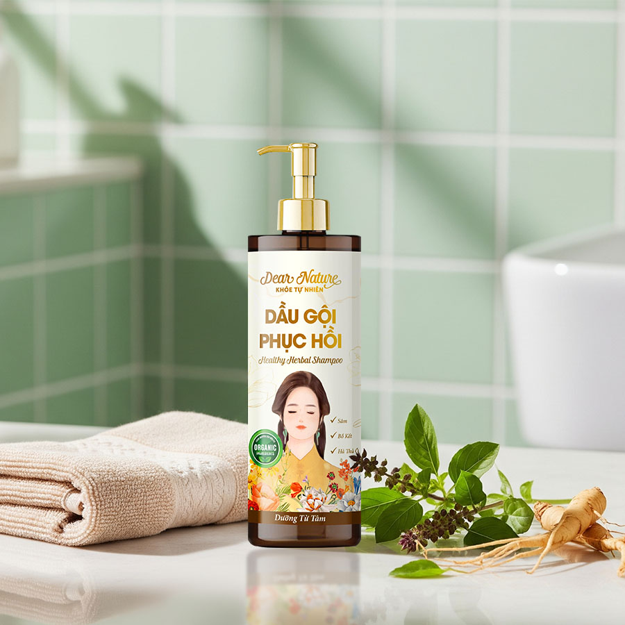 "Dầu gội dược liệu Khỏe Tự Nhiên Linh Đan giúp sạch gàu, giảm ngứa"