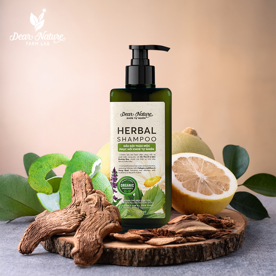 Dầu gội Hà Thủ Ô Dear Nature kết hợp các thảo dược thiên nhiên"