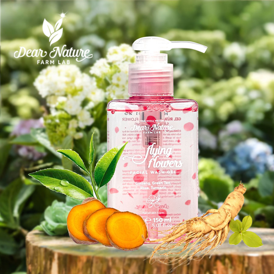 Gel Rửa Mặt Flying Flowers Dear Nature chiết xuất hoa cỏ làm dịu da dầu