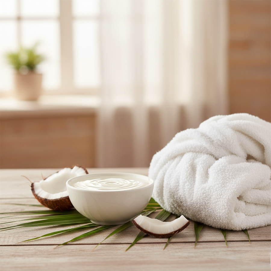 Giải pháp phục hồi tóc hư tổn bằng cách ủ tóc với dầu dừa hoặc mặt nạ thiên nhiên