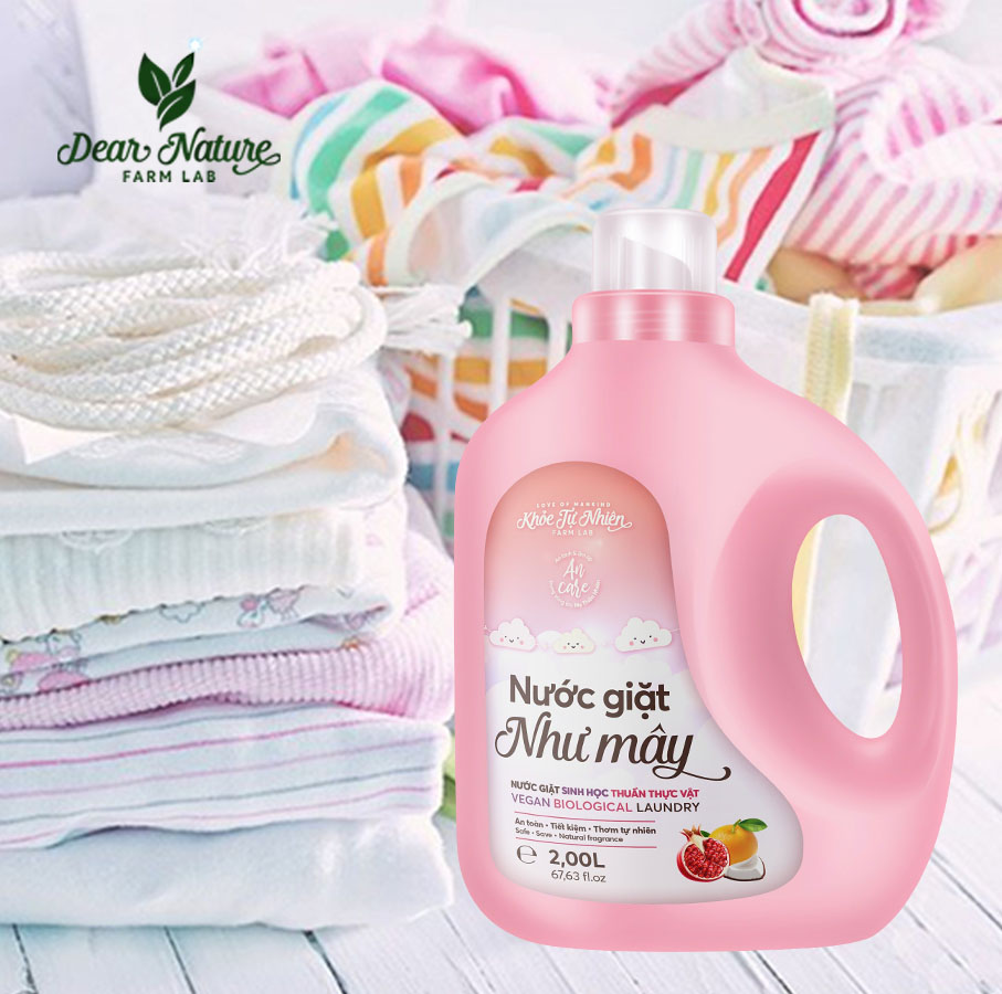 Nước Giặt Như Mây Dear Nature an toàn, dịu nhẹ cho quần áo và làn da em bé