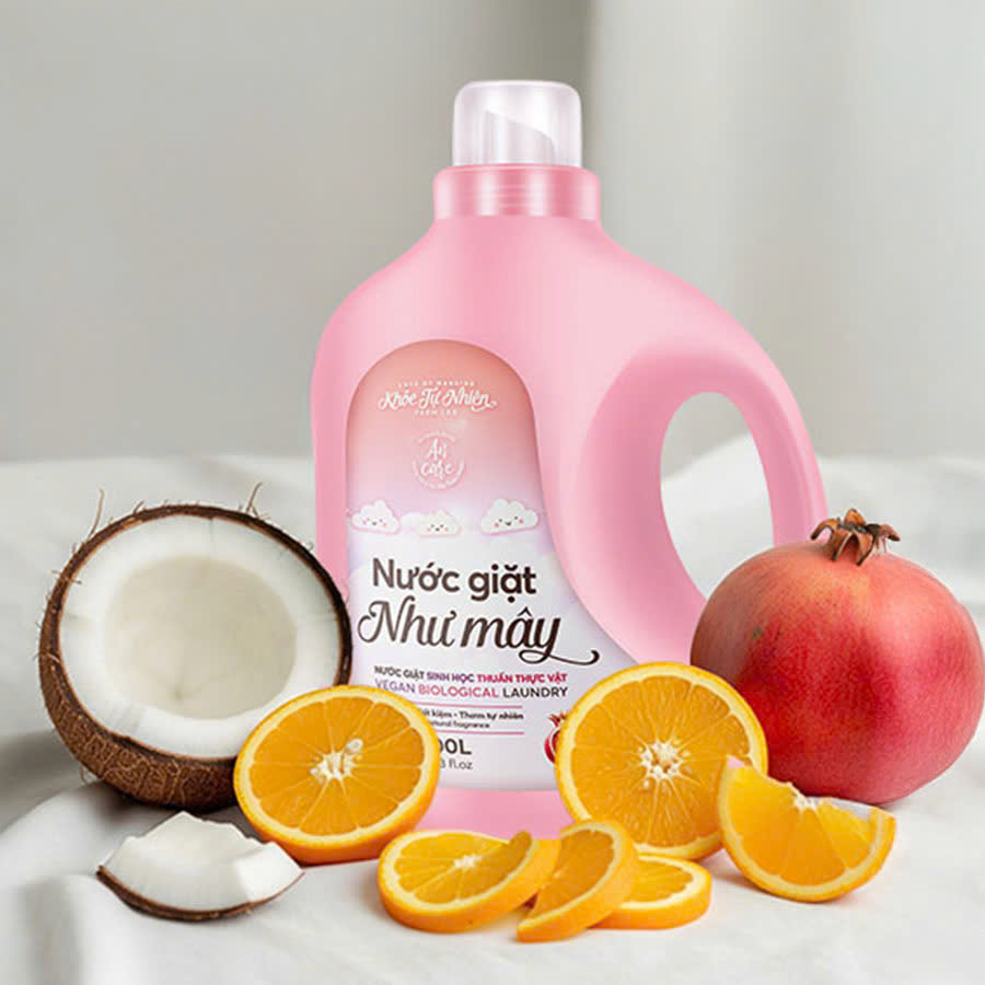 Nước giặt sinh học Như Mây Dear Nature chiết xuất dầu dừa, lựu đỏ, an toàn cho da nhạy cảm