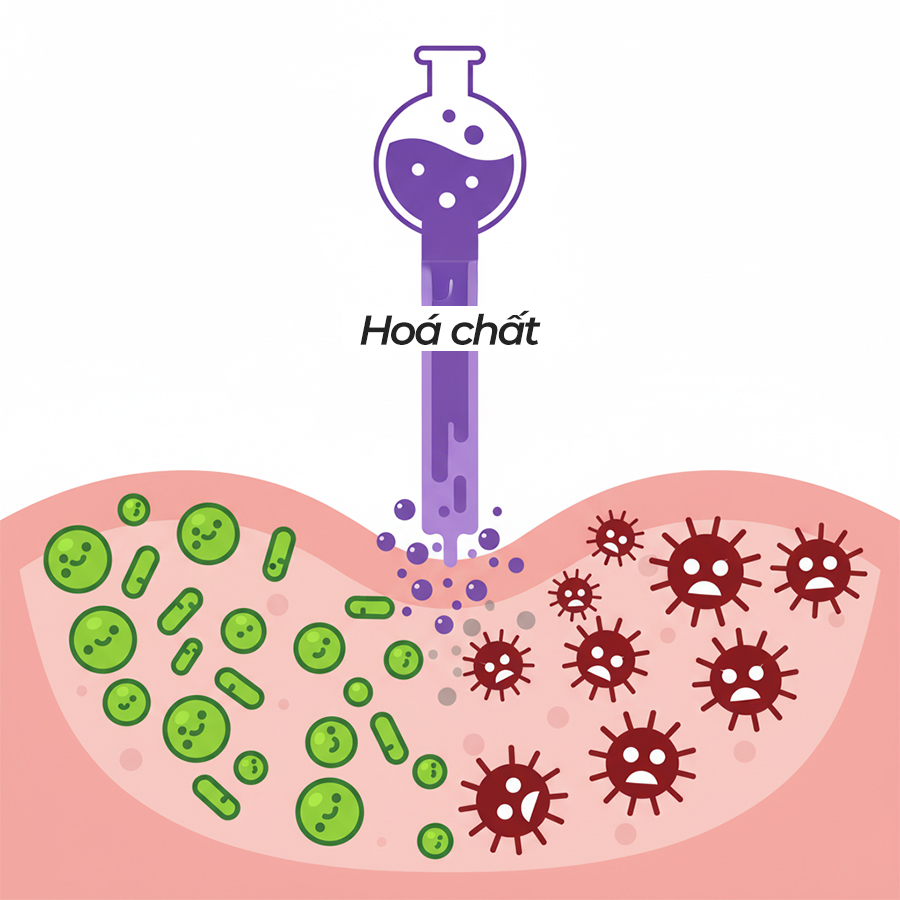 Nước súc miệng công nghiệp tiêu diệt cả vi khuẩn có lợi, gây mất cân bằng hệ vi sinh miệng