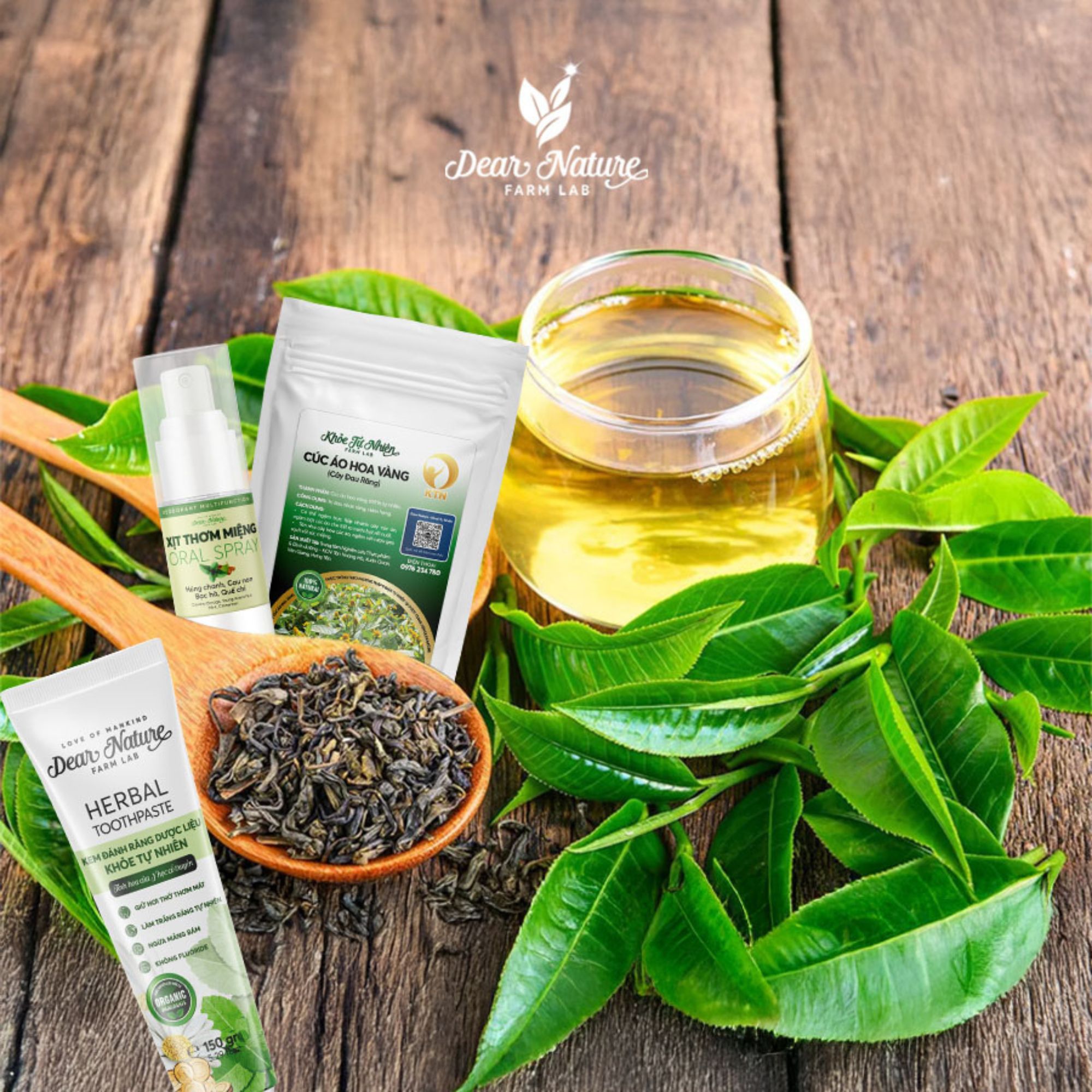 Sản phẩm tương lai từ chè xanh hữu cơ Dear Nature: bột uống dinh dưỡng và chăm sóc răng miệng