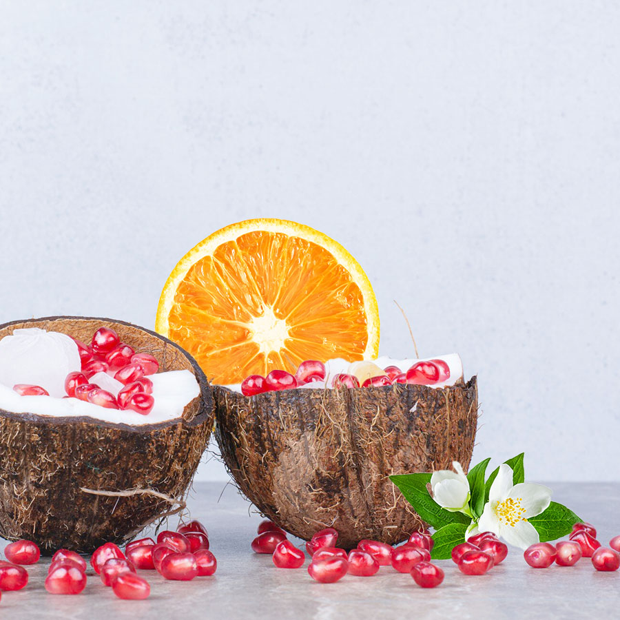 Thành phần thiên nhiên trong nước giặt Như Mây: dừa, lựu, cam, hoa nhài