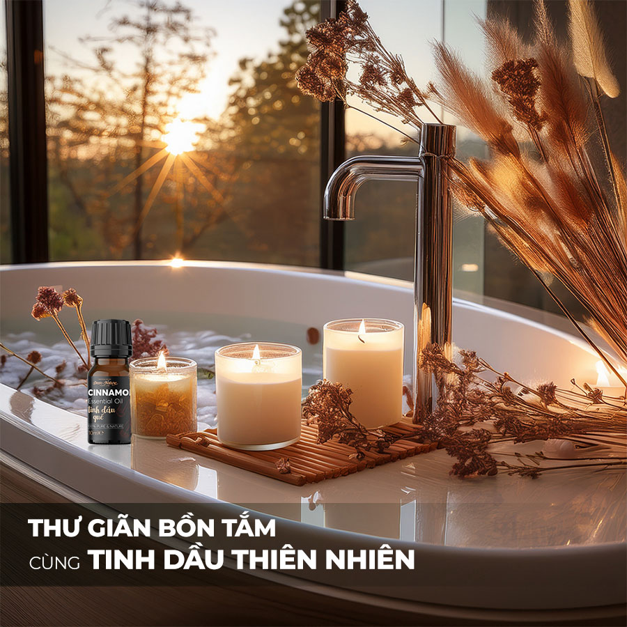 Thư giãn trong bồn tắm với tinh dầu thiên nhiên
