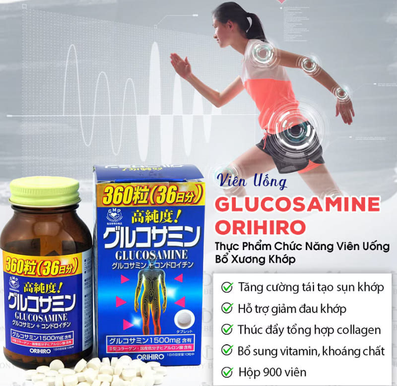Các thành phần chính của viên uống hỗ trợ xương khớp Glucosamine Orihiro Nhật Bản