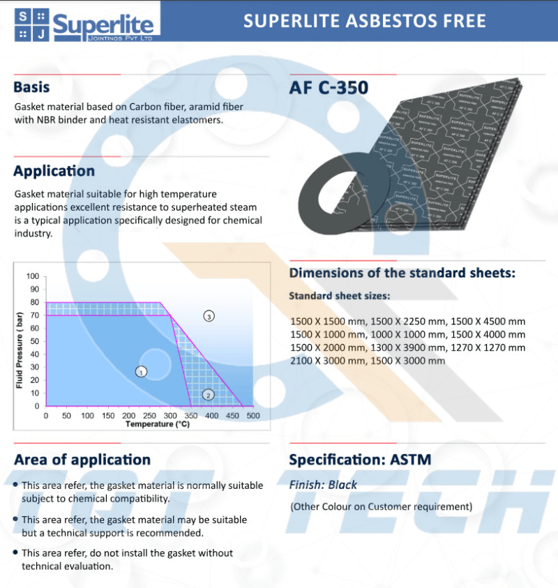 catalogue Tấm gioăng không amiang superlite af c 350