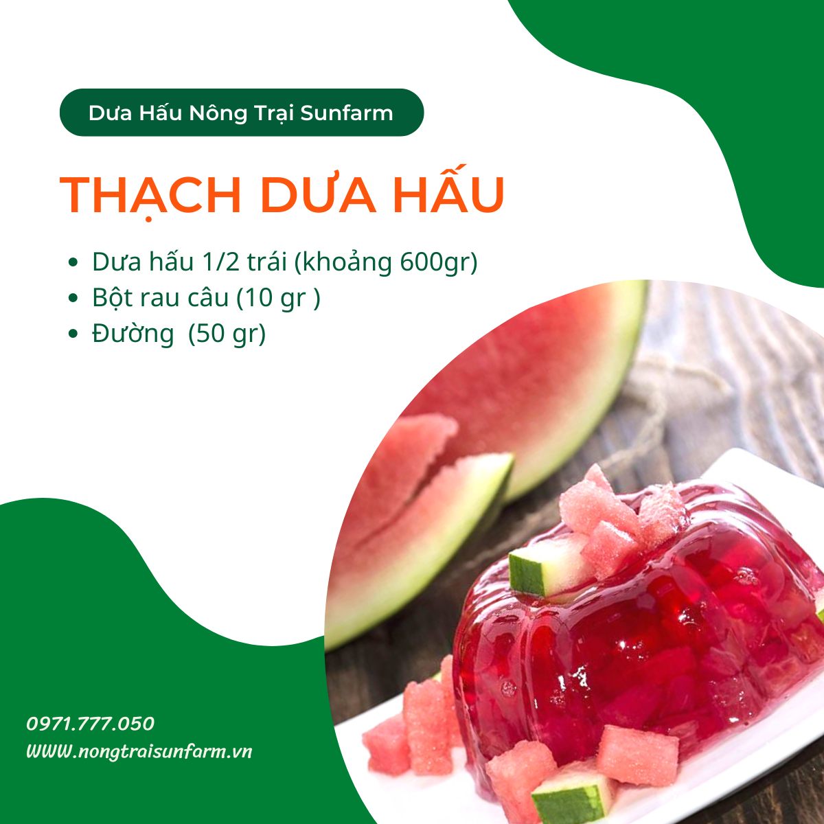 Thạch dưa hấu thành phẩm từ Sunfarm