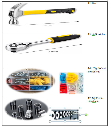 bộ dụng cụ bảo trì nhà liên hoàn
