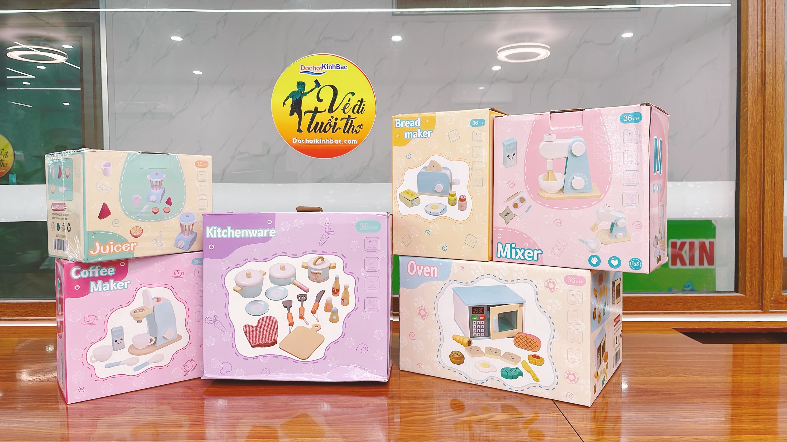 Bộ nấu ăn nhà bếp bằng gỗ