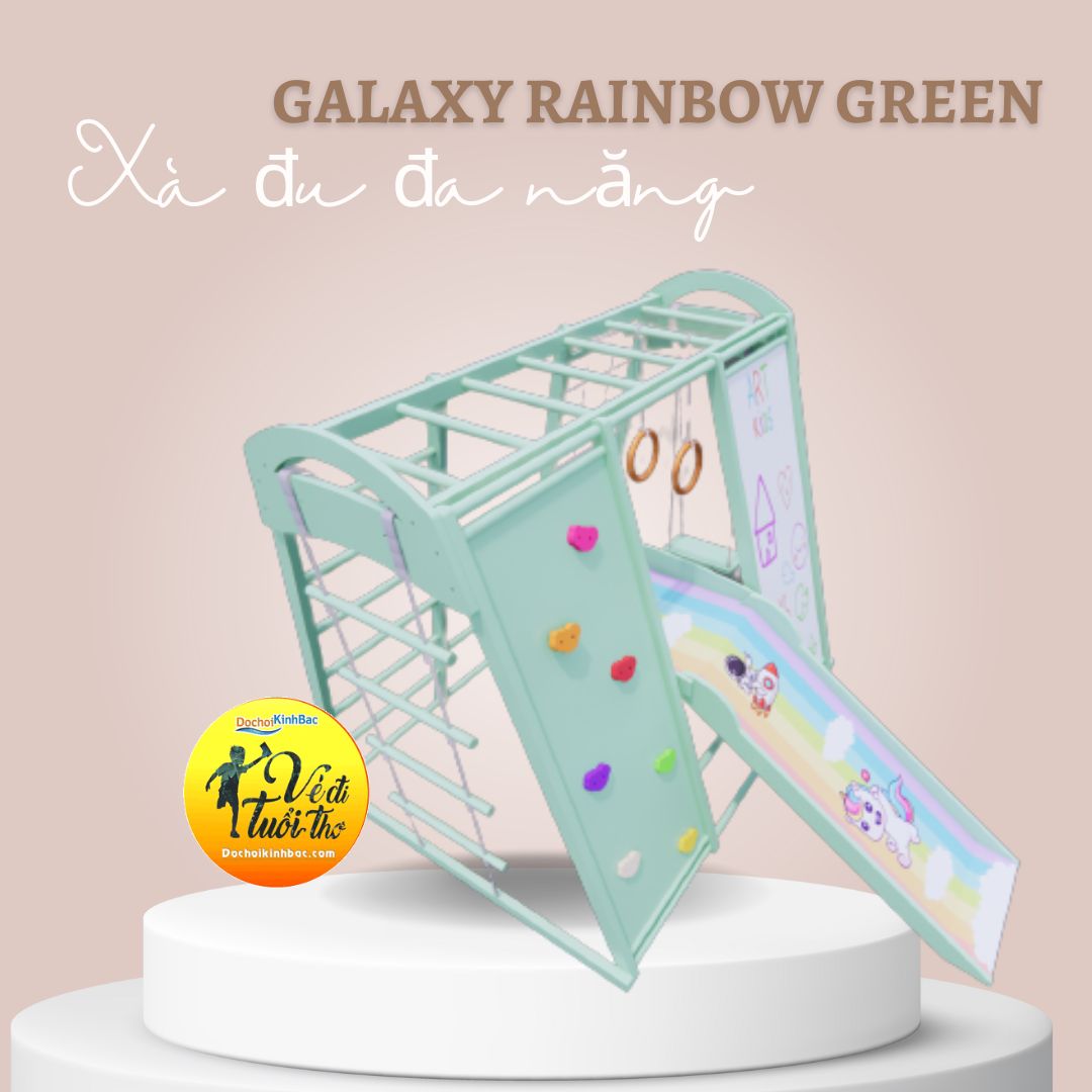 Xà đu đa năng Galaxy Rainbow _ Chất liệu gỗ tự nhiên dây thừng lõi thep nhập khẩu cực chất