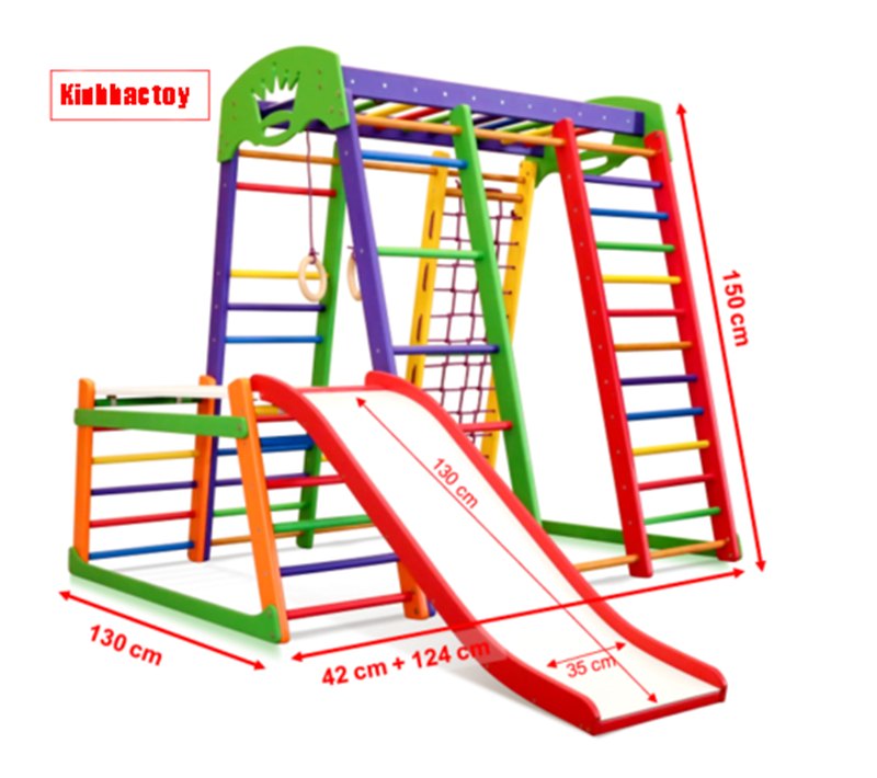 Bộ vận động xà đu đa năng sắc màu KBXDD25