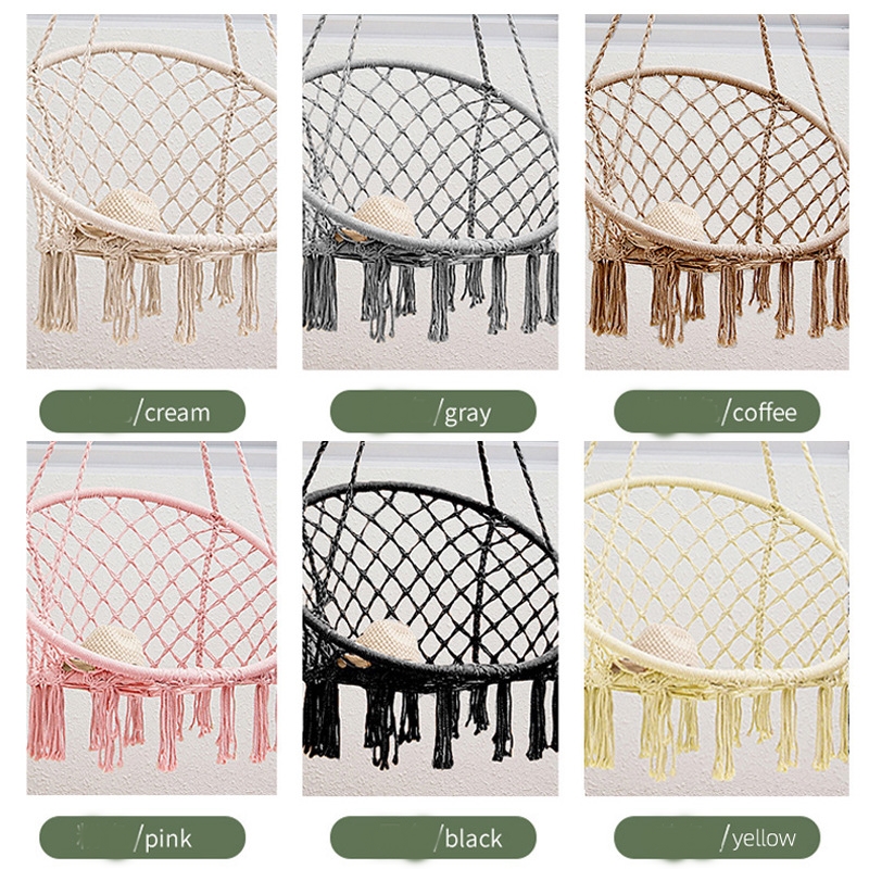 Bộ xích đu cotton swing màu đỏ có cần treo