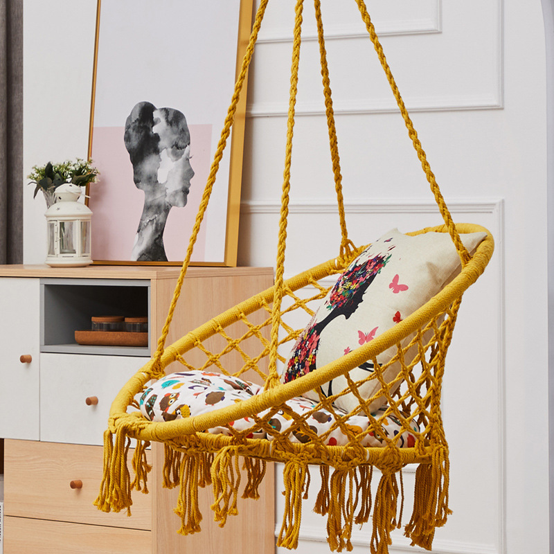 Bộ xích đu cotton swing màu vàng mustand có cần treo