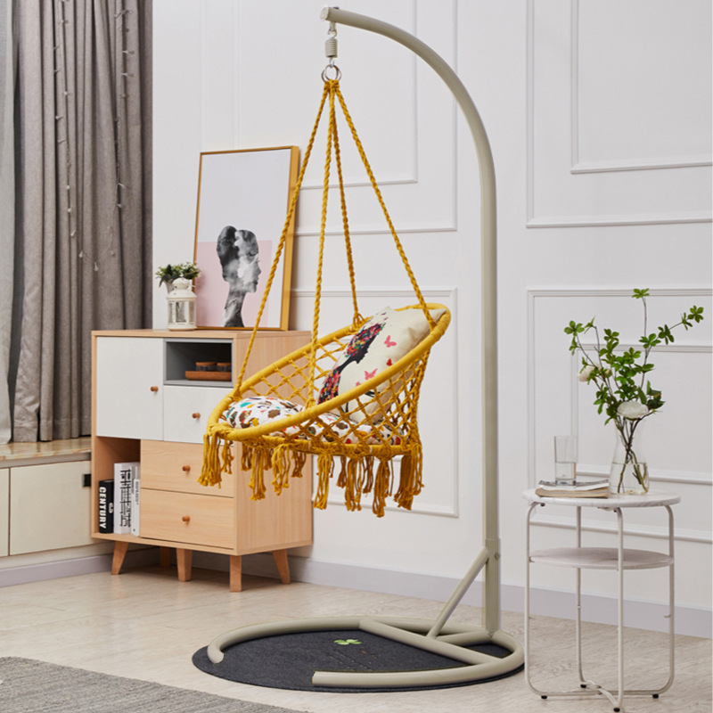 Bộ xích đu cotton swing màu vàng có cần treo_Chất liệu an toàn thư giãn thoải mái