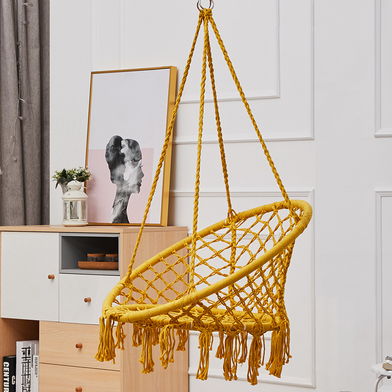 Bộ xích đu cotton swing màu vàng mustand có cần treo