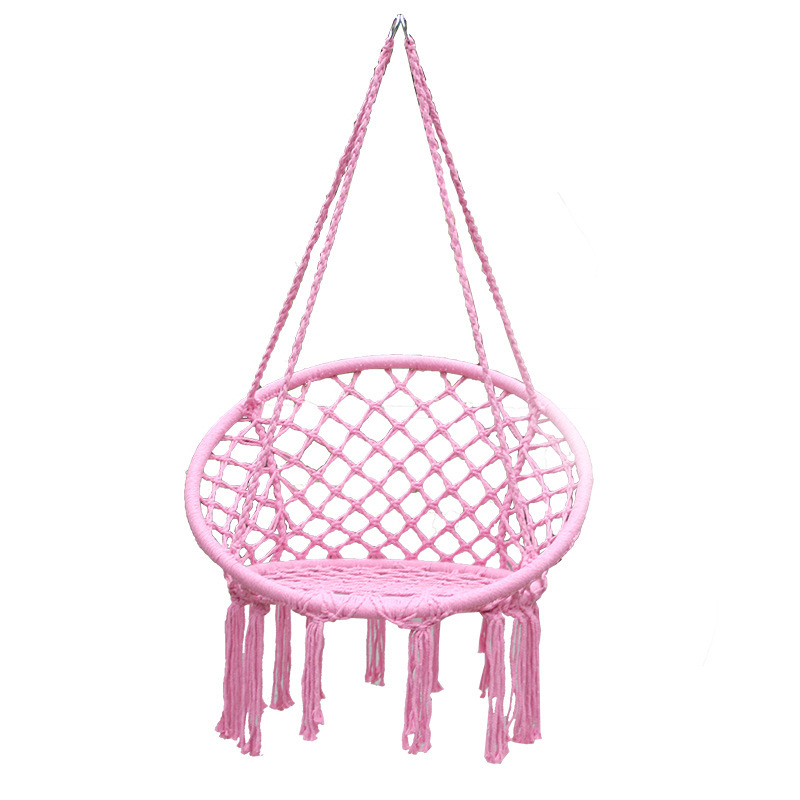 Bộ xích đu cotton swing màu hồng nhạt có cần treo