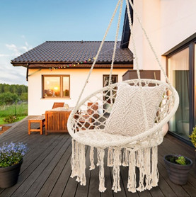 Xích đu Swing cotton màu be _ Chất liệu an toàn thư giãn thoải mái