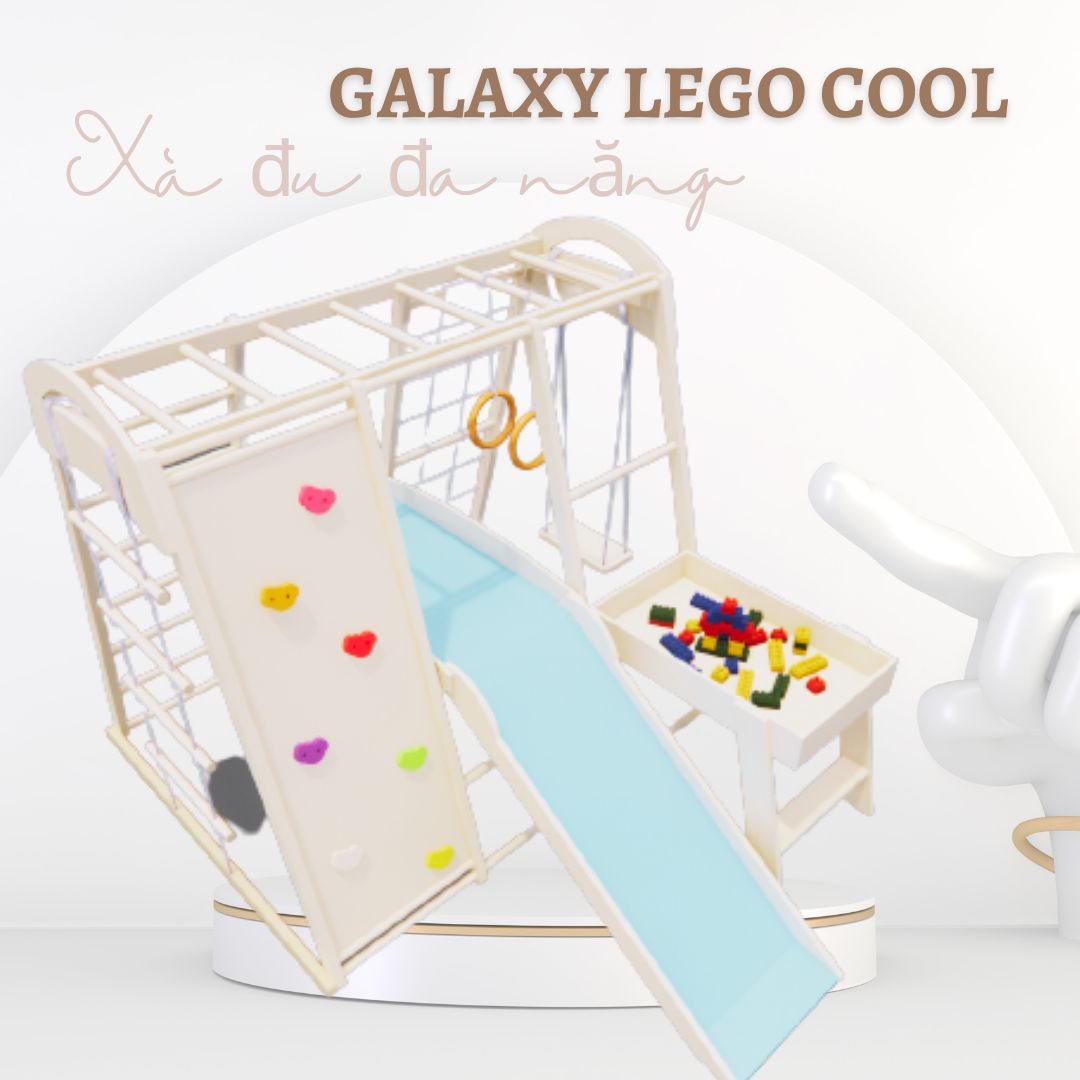 Xà đu đa năng Galaxy lego _ Chất liệu gỗ tự nhiên dây thừng lõi thep nhập khẩu cực chất